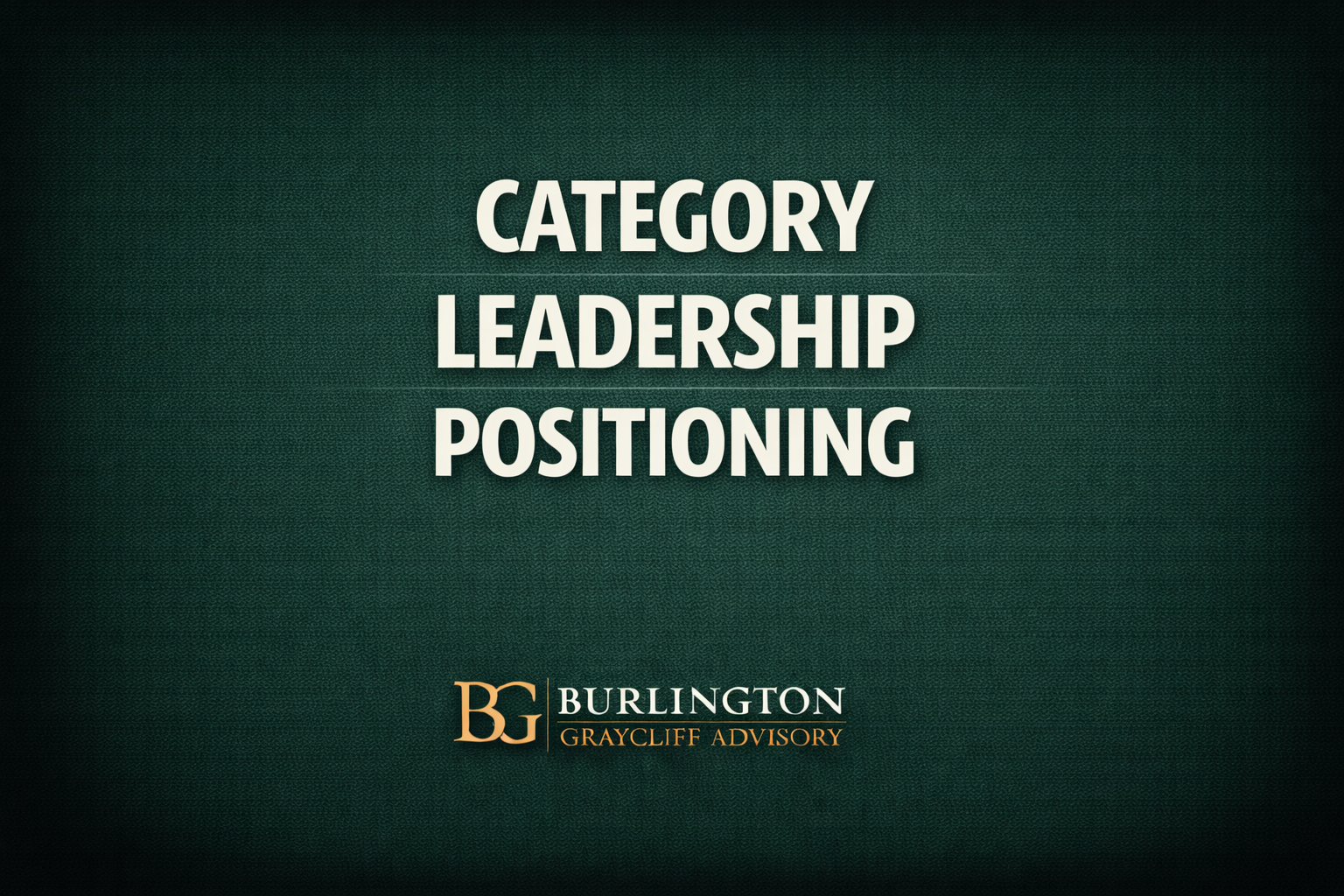 Category Leadership Positioning